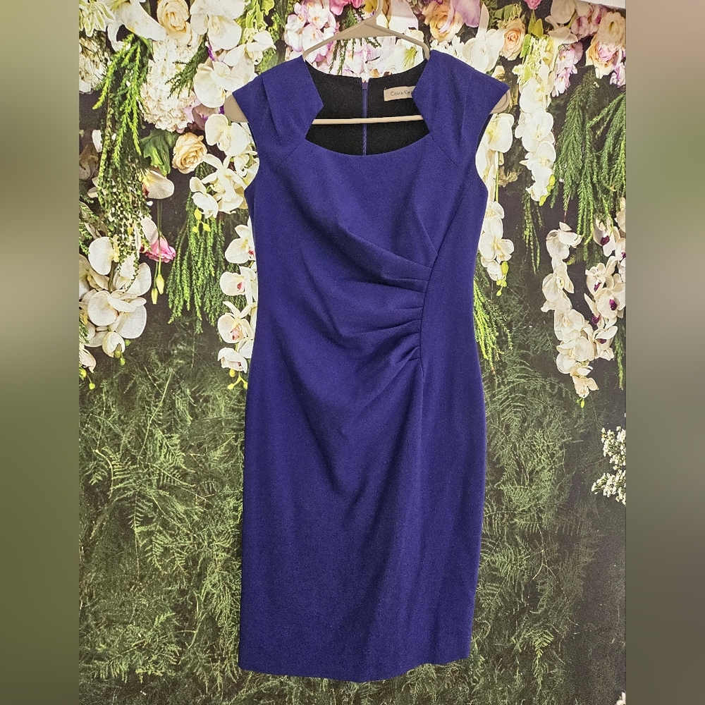 Calvin Klein Sheath Dress (Size: 2P, Blue)